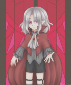 ステンドグラスとアネモネ